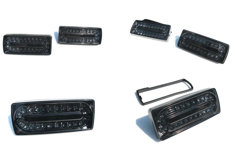 画像1: 人気商品◆メルセデス・ベンツ W463 07仕様 LEDテールランプセット ゲレンデ◆ブラックスモークレンズ/ブラバス/カールソン/AMG/G55/G63/G500/G350テールレンズ/テールライト (1)