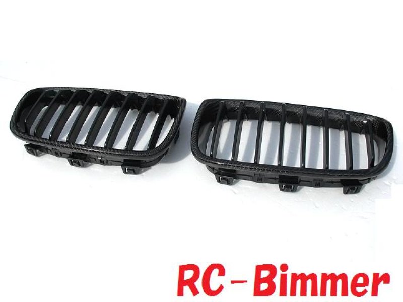 画像1: ◆BMW F20 1シリーズ用 スポーツタイプ カーボンキドニーグリル/綾織カーボン/センターグリル/116/120/130/135/ドレスアップ/UVカット塗装品/クロスカーボン (1)