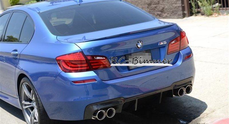 画像1: ◆BMW F10 5シリーズ セダン用 M5カーボントランクスポイラー/リアウイング/520/523/528/530/540/550/Mデザイン/綾織カーボン (1)