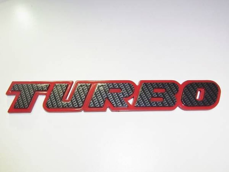 画像1: 人気◆汎用カーボン調ターボエンブレム◆ (1)