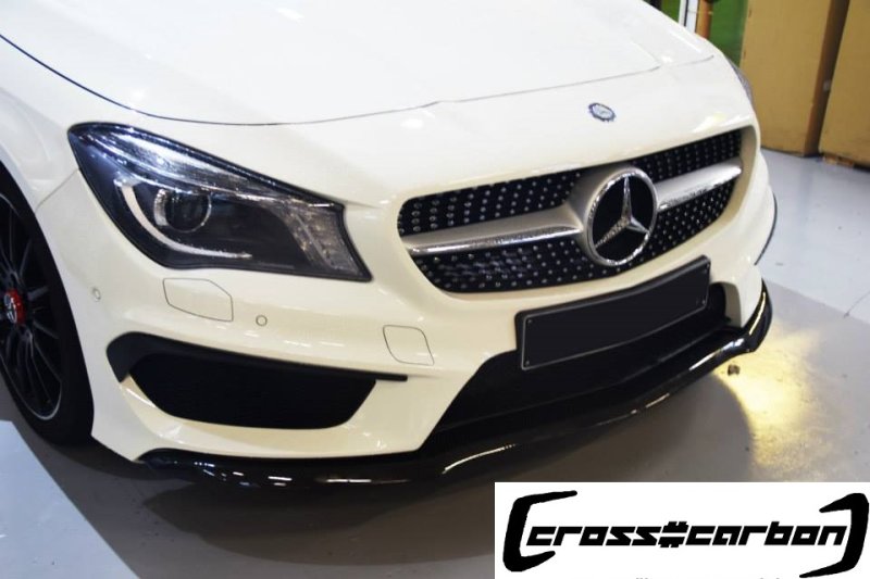 画像1: メルセデス・ベンツ◆C117/W117 CLA180/CLA250 AMG用カーボンリップスポイラーフロントスポイラー/フロントップ/アンダーリップ/アンダースポイラー/綾織カーボン (1)