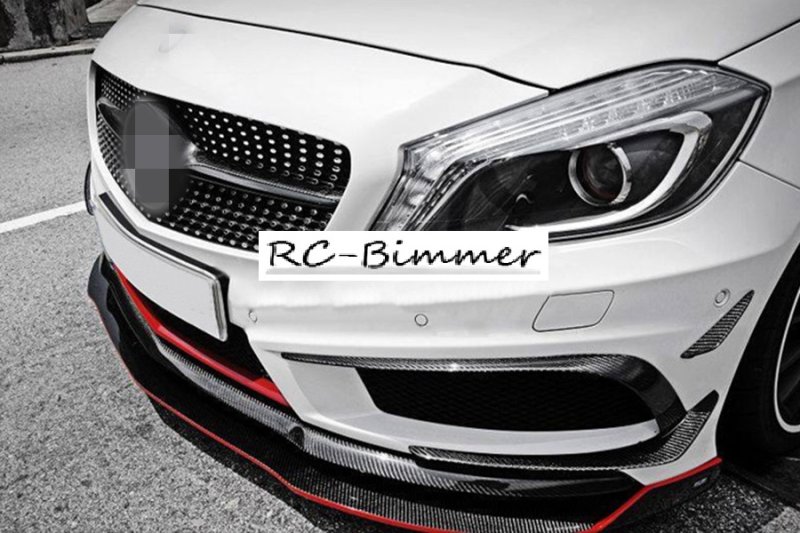 画像1: ◆メルセデス・ベンツ W176 A45AMGバンパー用フロントカーボンリップ/カーボンスポイラー/アンダーリップ/レボ/REVO/綾織/A250 (1)