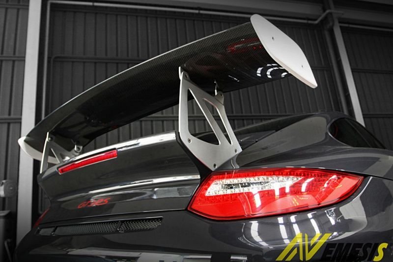 画像1: 送料無料◆ポルシェ997 GT3 RS4.0用レーシングカーボンGTウイング (1)