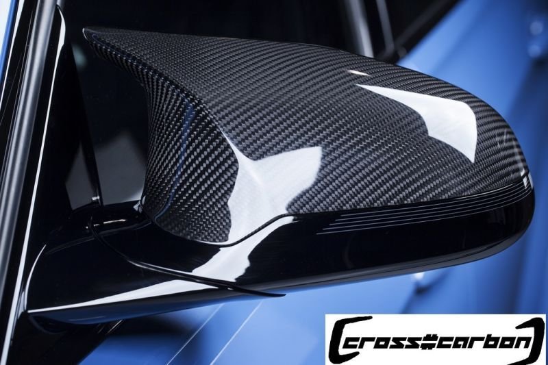 画像1: BMW F82M4/F80M3 LHD用カーボンミラーカバー/綾織カーボン (1)