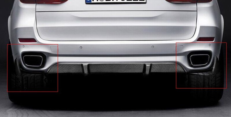 画像1: BMW　F15X5 Mスポーツ用パフォーマンスタイプリアカーボンスプリッター (1)