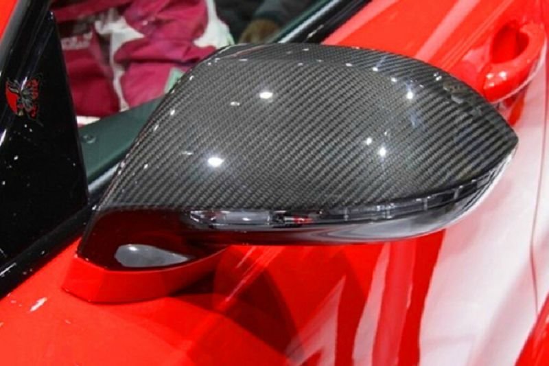 画像1: 人気◆アウディ 4G A7/S7/RS7用リアルカーボンミラーカバーセット/ドアミラーカバー/サイドミラーカバー/綾織カーボン/AUDI/DTM/ABT/MTM/クロスカーボン (1)