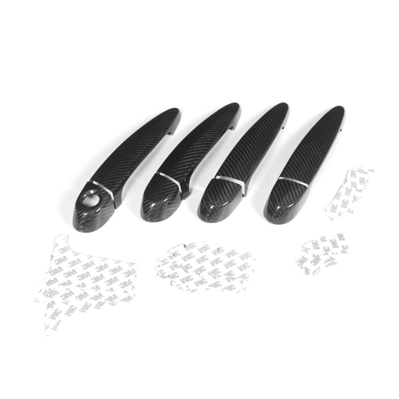 画像1: ドライカーボン◆BMW 汎用タイプドアノブカーボンパネル8点セット/E87/F20/F21/F22/F23/E90/E91/E92/E93/F30/F31/F32/F36/E84/F25/F26/E70/E71/F80/F82/F87/LHD/RHD (1)