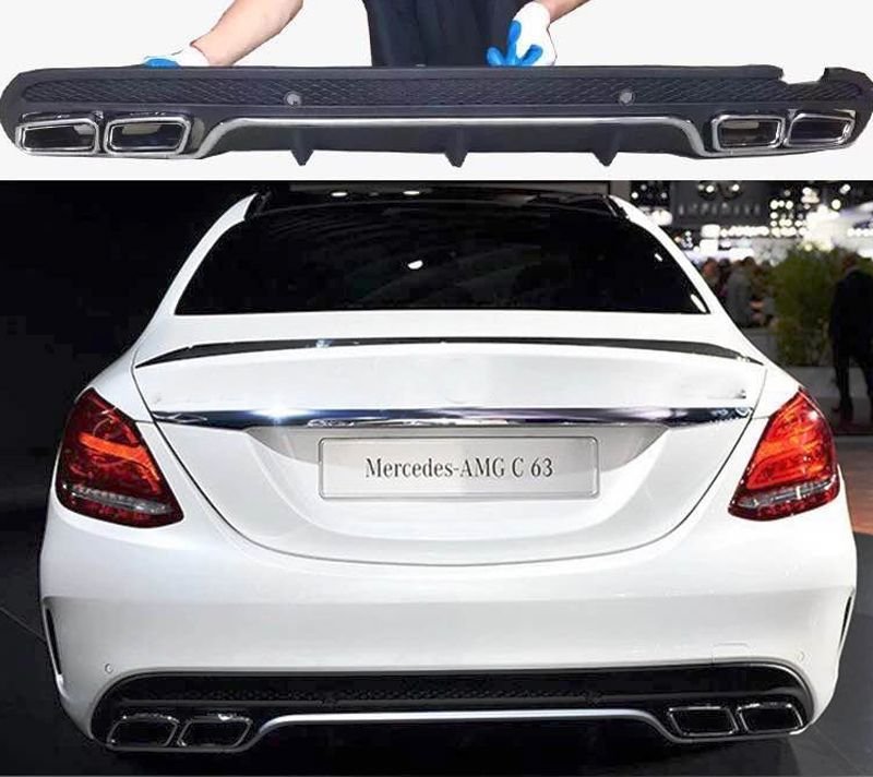 画像1: 特別価格◆メルセデス・ベンツ W205 スポーツタイプ改 C63AMGルックリアディフューザー/C250/C180/C200/C43/C450/テールパイプ別売り (1)