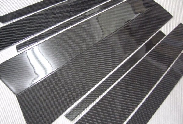 画像5: ◆ポルシェ 958 カイエン用本物カーボンサイドピラーパネル10点セット/クロスカーボン (5)