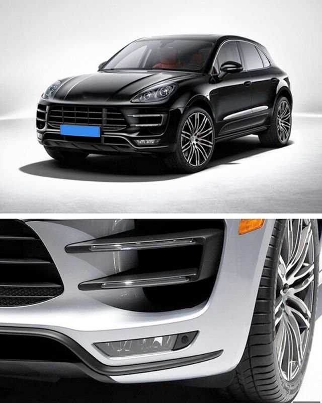 画像1: 人気◆保険会社斡旋品◆ポルシェ マカン用ターボタイプフロントバンパーセット/MACAN/S/TURBO/デイライト/フォグランプ/Macan/エアロ/PORSCHE/ウレタン/お買い得/ (1)