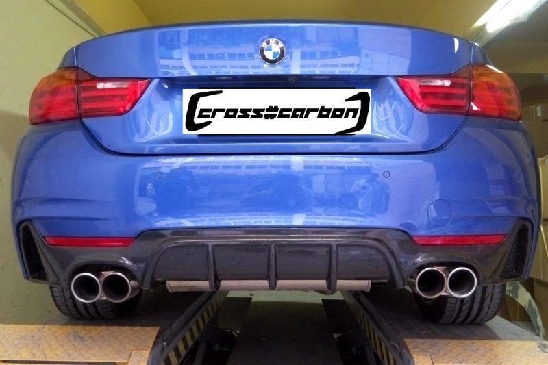 画像1: ◆BMW F32/F33 4シリーズ用 パフォーマンスタイプ カーボンディフェーザー/デフューザー/420/435/440/カーボンエアロ/BMW PERFORMANCE/CROSSCARBON (1)