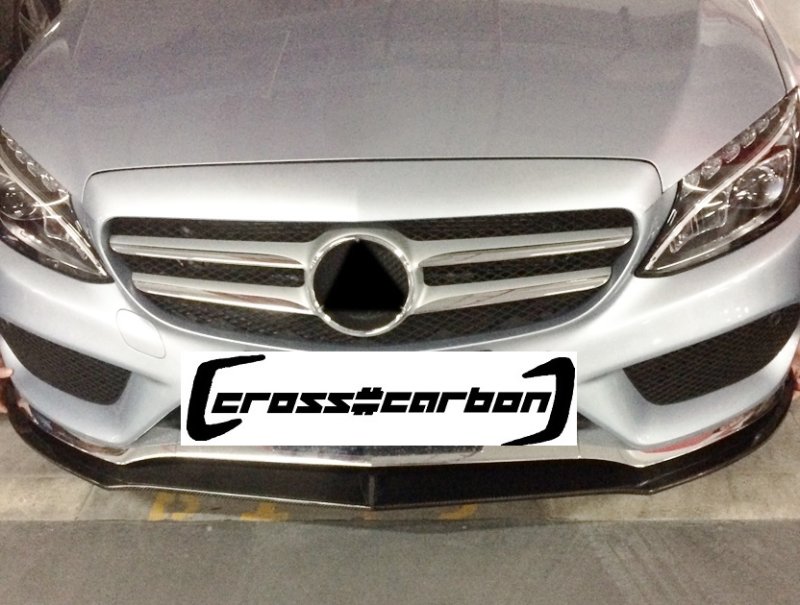 画像1: ベンツ W205 スポーツタイプバンパー用カーボンリップスポイラー/C250/C180/C200 (1)