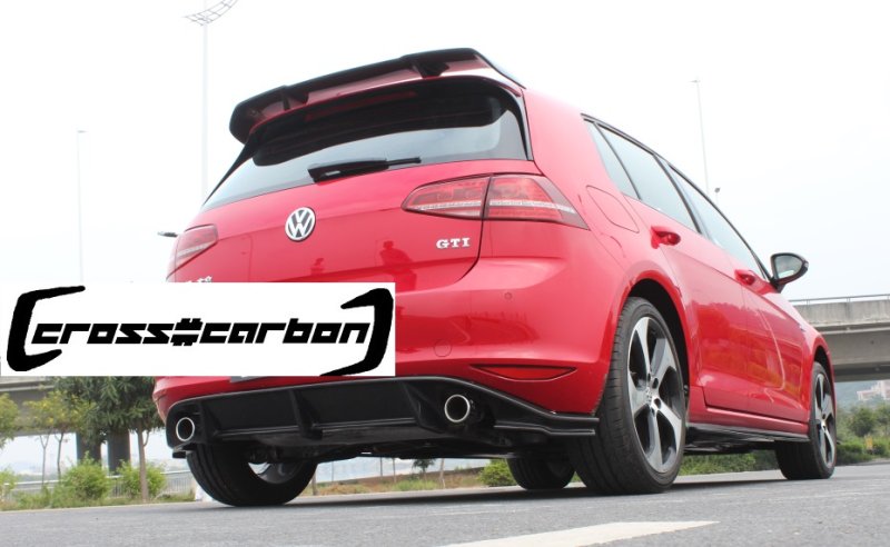 画像1: ワーゲン/VW ゴルフ７ GTi用カーボディフューザー/綾織/REVOスタイル (1)