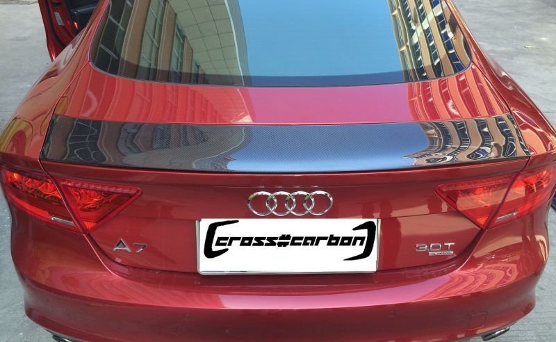 画像1: ◆AUDI アウディ A7/S7/RS7用 カーボンリアスポイラー/可動ウイング部/リアスポイラー/リアウイング/カーボンウイング/トランクスポイラー/AUDI (1)