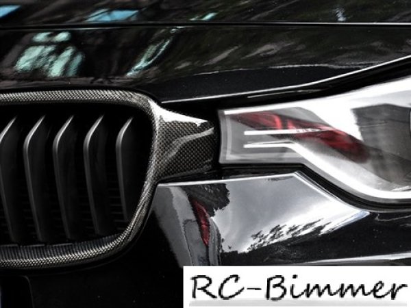 画像3: ◆BMW F32/F33/F36/F82M4用 スポーツタイプ 綾織カーボンキドニーグリル/マットブラックフィン/ラジエターグリル/センターグリル/カーボングリル/420/435/428 (3)