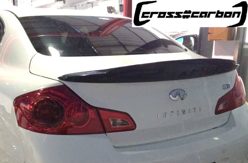 画像1: ◆ニッサン スカイラインセダン/G37用カーボントランクスポイラー/綾織カーボン/ダックテール/日産/NISSAN/SKYLINE/INFINITI/カーボンエアロ/リアウイング (1)