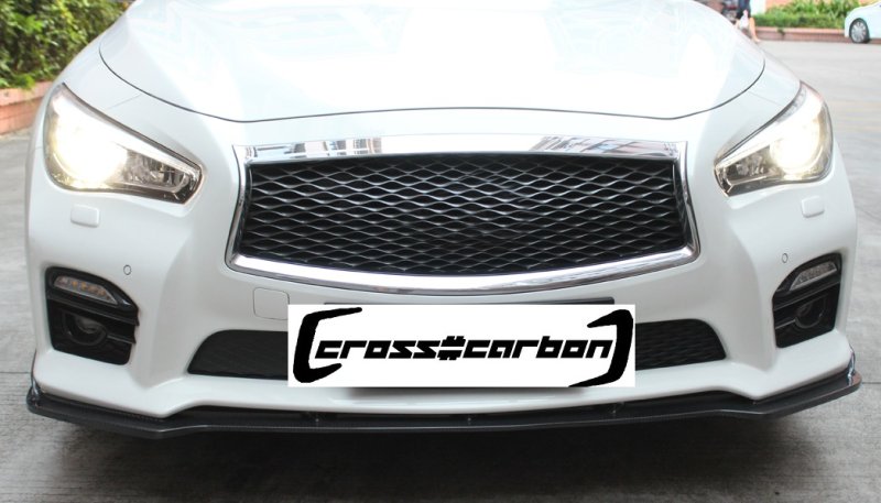 画像1: ニッサン/インフィニティ Q50 スカイラインセダン用カーボンフロントスポイラー/T-2 (1)