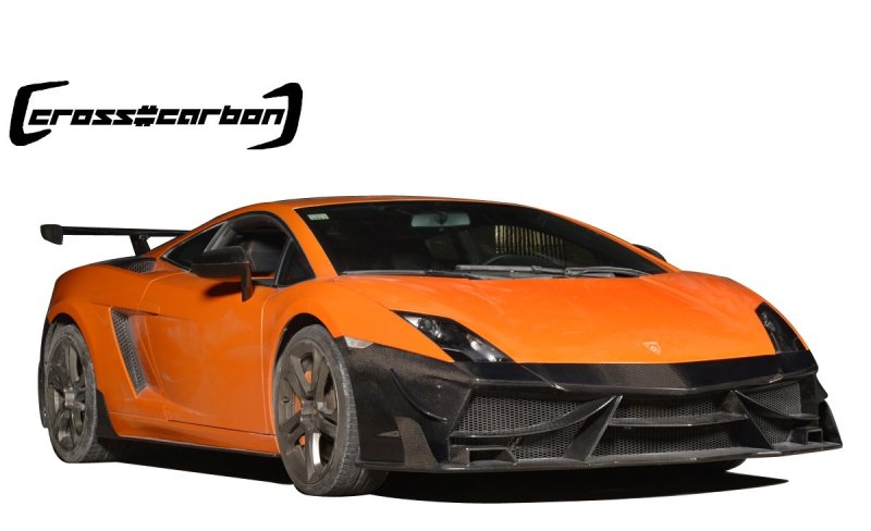 画像1: 送料無料◆ランボルギーニ ガヤルド用 DMcスタイル カーボン製フロントバンパーセット/LP550/LP560/LP570 (1)