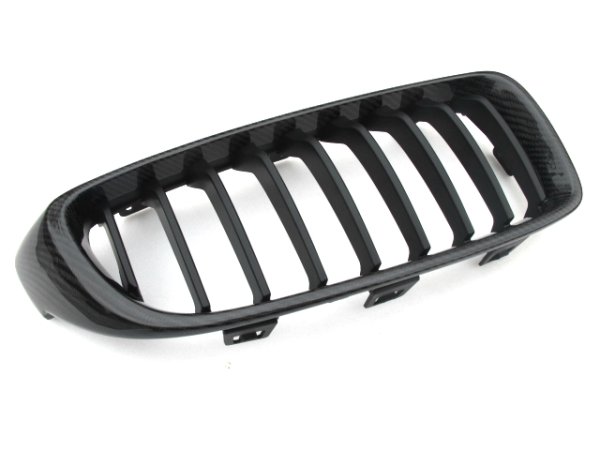 画像7: ◆BMW F32/F33/F36/F82M4用 スポーツタイプ 綾織カーボンキドニーグリル/マットブラックフィン/ラジエターグリル/センターグリル/カーボングリル/420/435/428 (7)