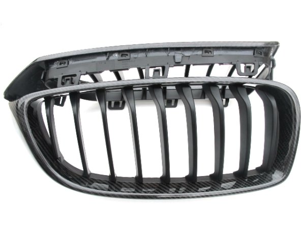画像8: ◆BMW F32/F33/F36/F82M4用 スポーツタイプ 綾織カーボンキドニーグリル/マットブラックフィン/ラジエターグリル/センターグリル/カーボングリル/420/435/428 (8)