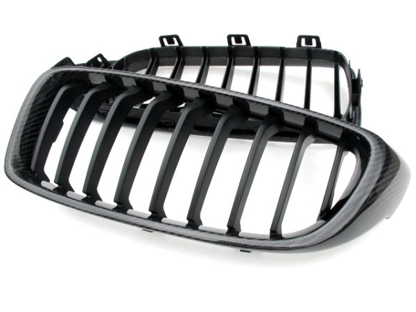 画像6: ◆BMW F32/F33/F36/F82M4用 スポーツタイプ 綾織カーボンキドニーグリル/マットブラックフィン/ラジエターグリル/センターグリル/カーボングリル/420/435/428 (6)