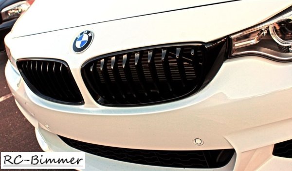 画像9: ◆BMW F32/F33/F36/F82M4用 スポーツタイプ 綾織カーボンキドニーグリル/マットブラックフィン/ラジエターグリル/センターグリル/カーボングリル/420/435/428 (9)