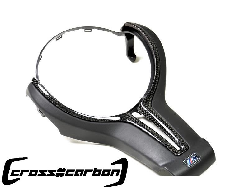 画像1: BMW F80M3/F82M4/F10M5/F06M6/F1XM6/F84M2用カーボンステアリングトリム (1)