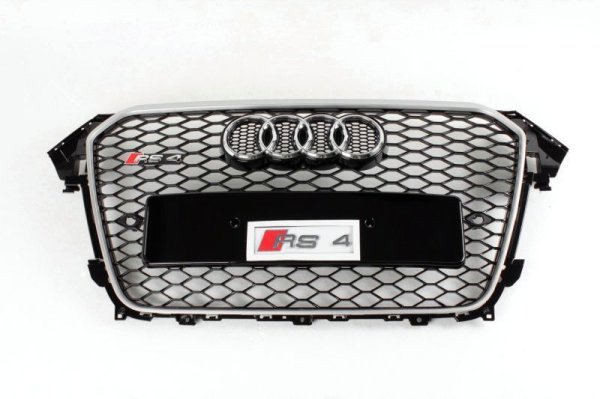 画像2: AUDI アウディB8 K8 後期A4/S4用/RS4用RSタイプハニカムブラックグリル/PTS有 (2)