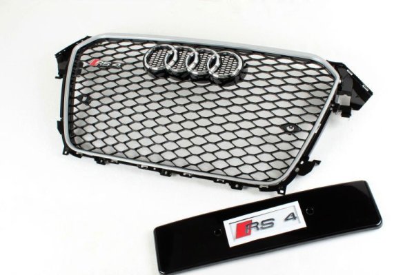 画像3: AUDI アウディB8 K8 後期A4/S4用/RS4用RSタイプハニカムブラックグリル/PTS有 (3)