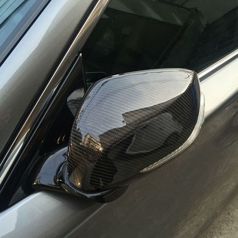 画像1: ◆ニッサン/インフィニティ V37/Q50 スカイラインセダン用 カーボンミラーカバー/サイドミラーカバー/日産/NISSAN/綾織カーボン/INFINITI/ (1)