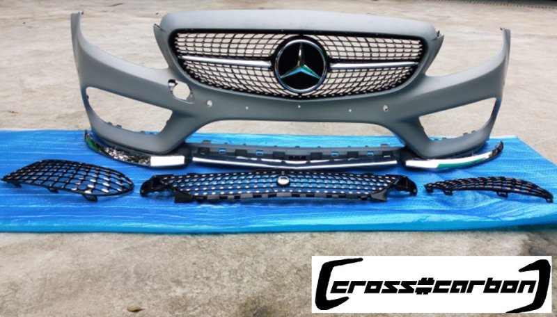 画像1: ベンツ W205 Cクラス用AMGスポーツタイプ PPウレタンフロントバンパーセット/C450/C250/C63 (1)