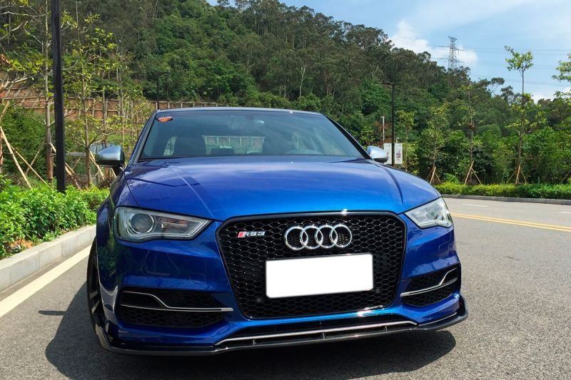 画像1: 送料無料◆アウディ8V A3/S3用カーボンフロントスポイラー/Ｓライン/タイプ２