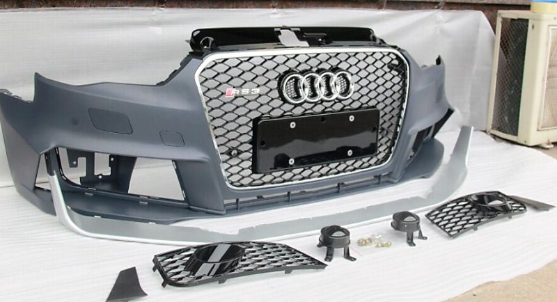 画像1: ◆アウディ 8V A3/S3 ハッチバック用 RS3タイプウレタンバンパーセット/オプション有/フロントバンパー/保険会社斡旋/AUDI (1)