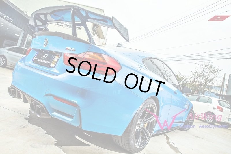 画像1: BMW F80M3/F82M4用LP570DMCタイプリアカーボンGTウイング/綾織/人気商品 (1)