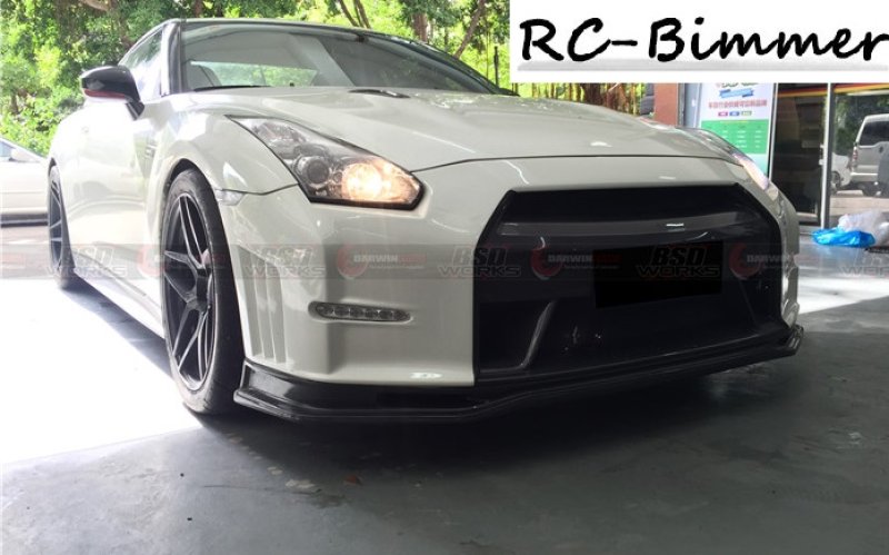 画像1: ニッサン07-11yR35GT-R用ニスモタイプフロントカーボンリップスポイラー/綾織/BSD/人気 (1)