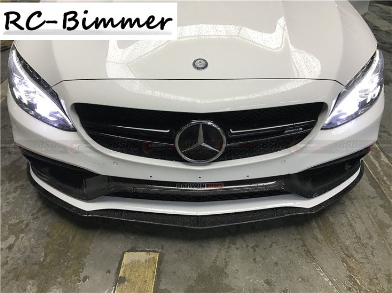 画像1: BSD◆M.ベンツ W205/X205/C205 C63 AMG用 カーボンフロントスポイラー/綾織/フロントリップ/アンダースポイラー/フロントスポイラー/カーボンエアロ/VRS/カールソン/ブラバス (1)