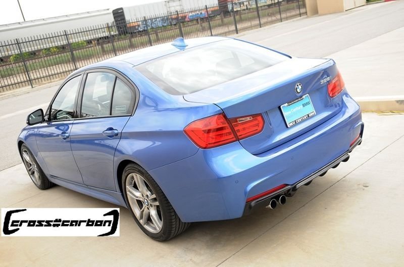 画像1: ◆BMW F30/F31 3シリーズ Mスポーツ パフォーマンスタイプカーボンディフューザー/左2本出/綾織/クロスカーボン/ディフェーザー/セダン/ツーリング/BMW PERFORMANCE (1)
