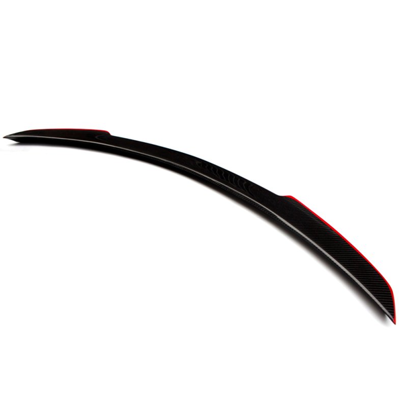 画像1: ◆メルセデス.ベンツ W205/C205クーペ用 レッドスラインカーボントランクスポイラー/綾織/クロスカーボン/C200/C250/C300/C43/C450/C63/リアウイング/リアスポイラー/エアロ (1)