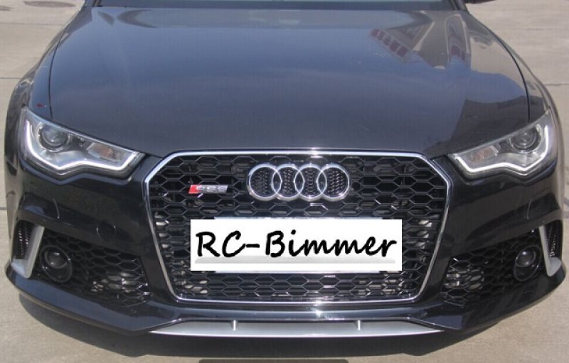 画像1: ◆アウディ4G 01-05前期A6/S6用RS6タイプフロントバンパー/RSグリルセット/RS look/PP/ウレタン/ブラックタイプ (1)