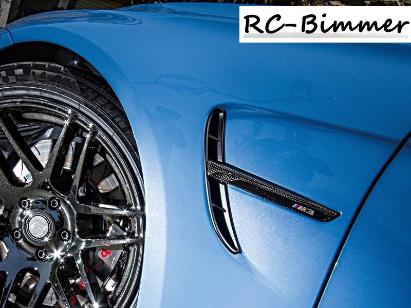 画像1: /BMW F80M3/F82M4用リアルカーボンシャークフィンサイドマーカーカバー/サイドマーカーパネル/ピアノブラック/艶ありブラック/マーカーベース (1)