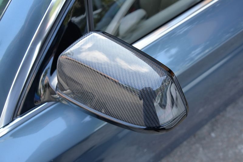 画像1: ◆BMW F10 F11 F07 前期5シリーズセダン/ツーリング/GT用リアルカーボンサイドミラーカバーセット/ドアミラーカバー/交換式/人気商品/520/523/530/540/550 (1)