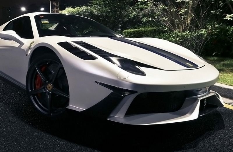 画像1: /フェラーリ 458イタリア クーペ/ススパイダー/スペチアーレ用DMcスタイルフロントバンパー左右エアインテークカーボンダクトカバー2点セット/ダクトガーニッシュ/本物カーボン/カーボンパネル/Front Bumper Air Intake Vents/ (1)