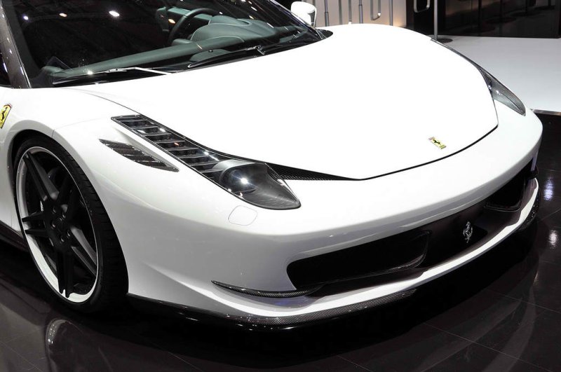 画像1: /フェラーリ 458イタリア クーペ/ススパイダー用Novitタイプフロントバンパーインテークカーボンカナード左右2点セット/本物カーボン/チンスポイラー/ノビテック (1)