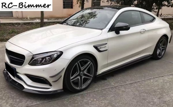 画像4: ◆メルセデス・ベンツ W205/C205 C63AMG クーペ用 BRABデザイン フロントカーボンスポイラー/バンパーリップ/綾織/ブラバス/アンダースポイラー/COUPE (4)