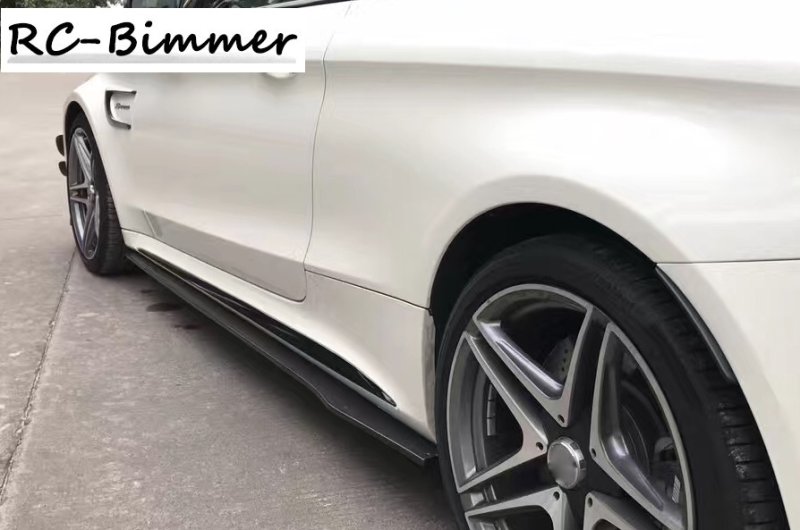 画像1: /メルセデス・ベンツW205/C205/X205 C63AMG用カーボンサイドスカートエクステンションセット/サイドステップ/サイドシル/綾織/クロスカーボン/セダン/ワゴン/クーペ/カブリオレ (1)