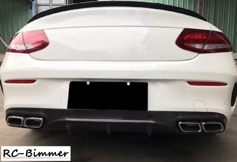 画像1: /メルセデス・ベンツW205/C205 C63AMGクーペ用純正タイプ互換カーボンディフューザー/カーボンディフェーザー/綾織/クロスカーボン (1)