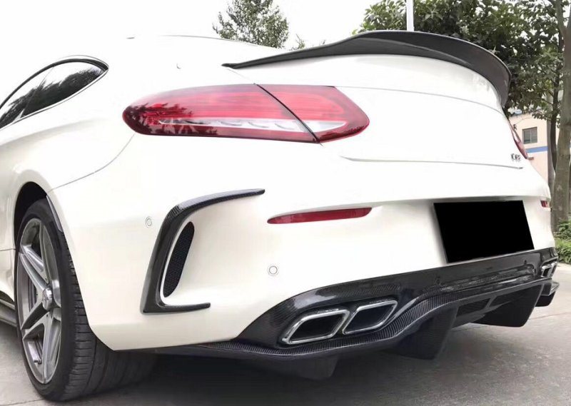 画像1: ◆メルセデス・ベンツ W205/C205 C63AMG/Cクラスクーペ用 PSMデザイン リアトランクスポイラー/綾織/カーボンウイング/クロスカーボン/タイプ5/フォージドカーボンも可能 (1)