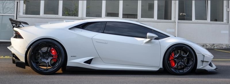 画像1: ◆ランボルギーニ Huracanウラカン LP610-4用DMcスタイルカーボンサイドステップセット/サイドスカート/サイドシル/サイドスカットル (1)