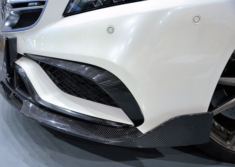 画像1: ◆メルセデス・ベンツW218/C218 後期CLS63AMG/S用 BRABUデザイン フロントバンパーカーボンカナードセット/カーボンフリッパー/カーボンスプリッター (1)