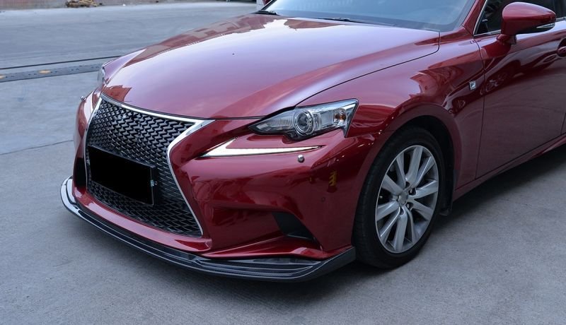 画像1: ◆LEXUS/レクサス2013〜2015 前期 GSE IS セダン Fスポーツモデル用 フロントカーボンスポイラー/カーボンリップ/バンパーリップ/アンダーリップ/クロスカーボン (1)